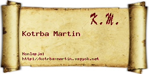 Kotrba Martin névjegykártya