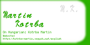 martin kotrba business card